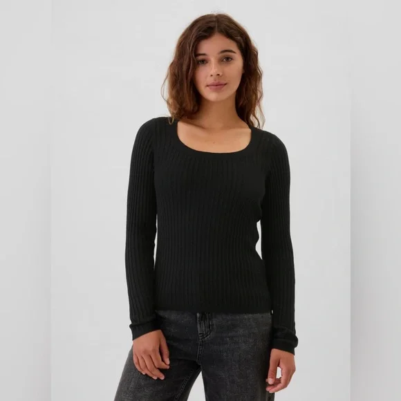 🆕 RESERVED EB GAP Women’s CashSoft Ribbed Scoopneck Lightweight Sweater XL - Picture 1 of 16